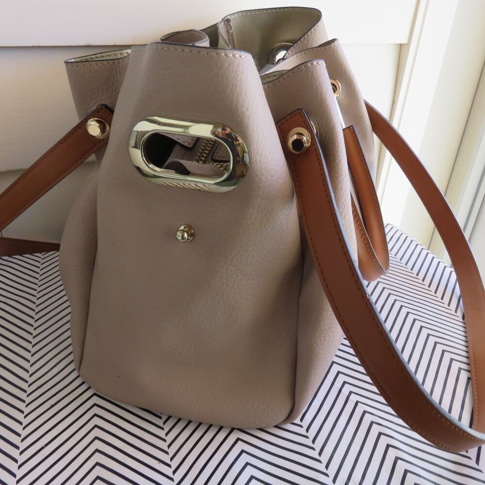 RODE SKO 3-Way Bag Shoulder Bag Faux Leather Gray Coffee Women's - Picture 4 of 12